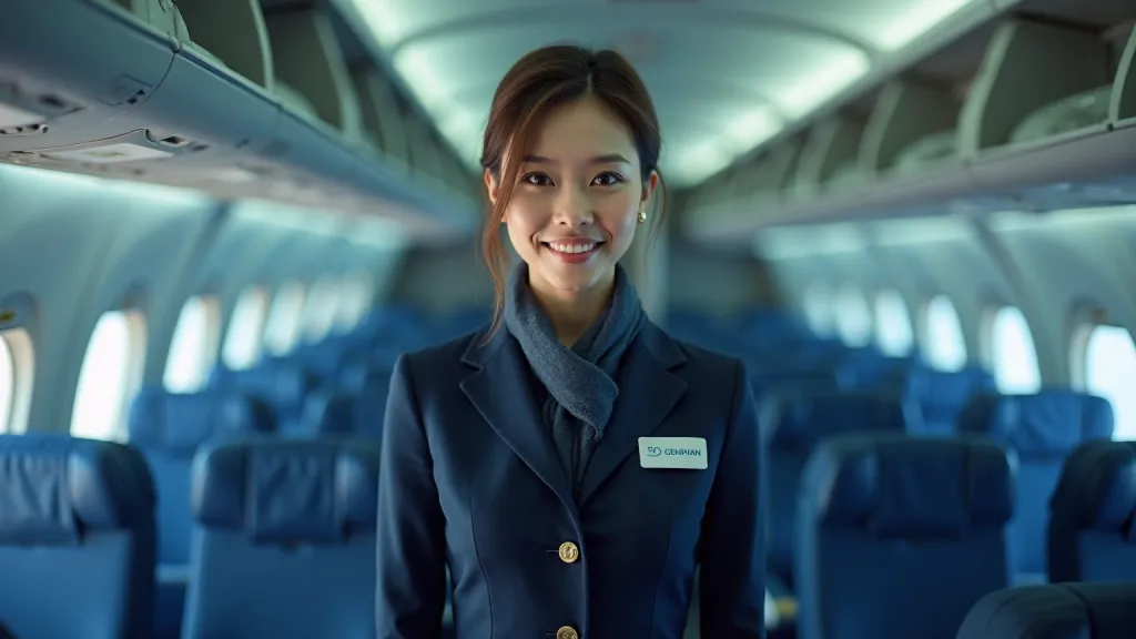 Aviation Cabin Crew Trainer Portrait Mock Cabin