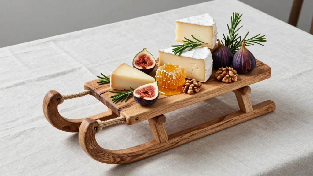 Rustic Wooden Cheese Sled Board Entertaining