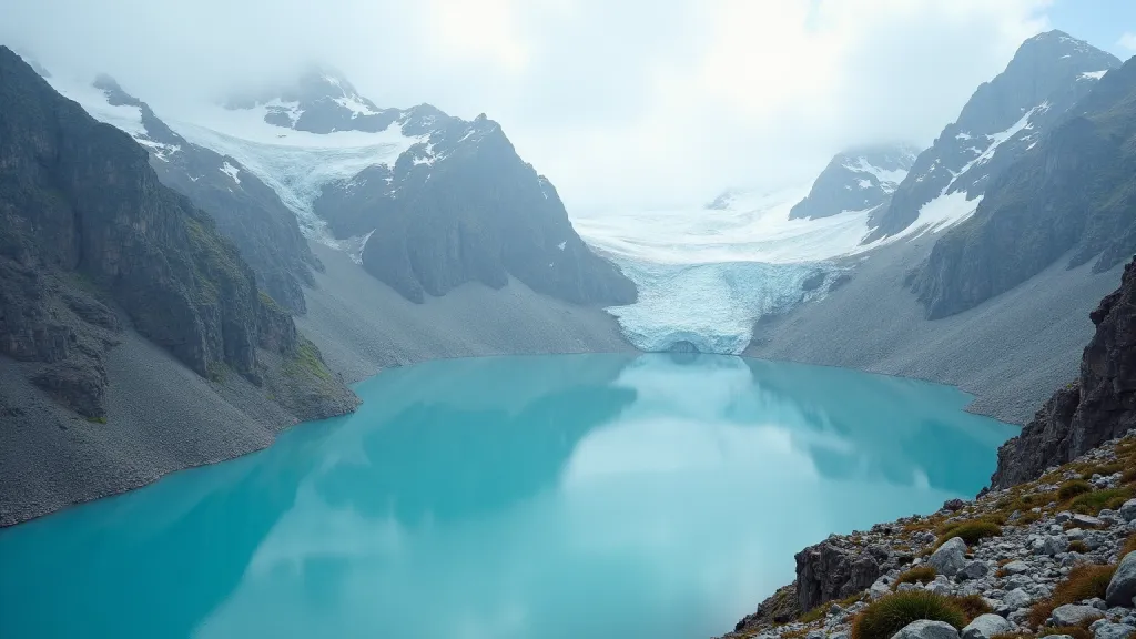 Glacial Fed Turquoise Alpine Meltwater Lake