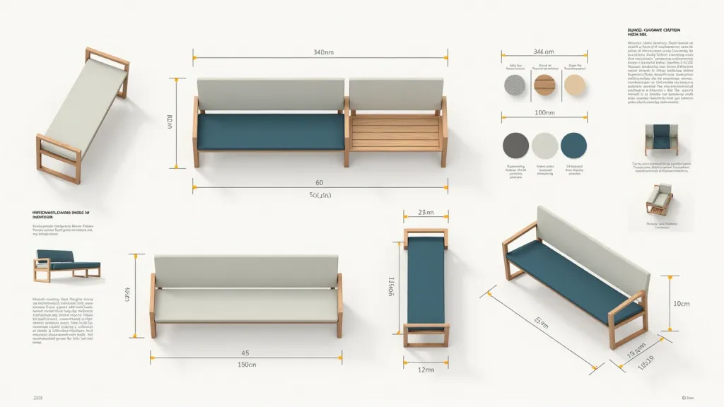 Accessible Museum Bench Inclusive Design Ergonomic Detail Sheet