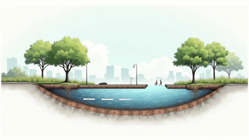 Stormwater Tree Trench Landscape Infrastructure Urban Section Drawing