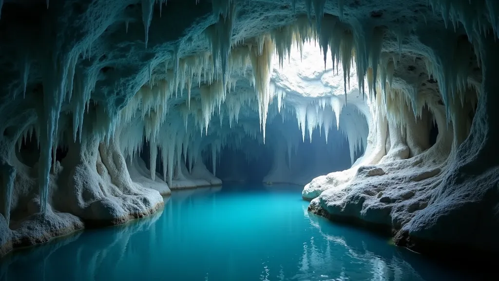 Subterranean Crystal Stalactite Cavern Depths