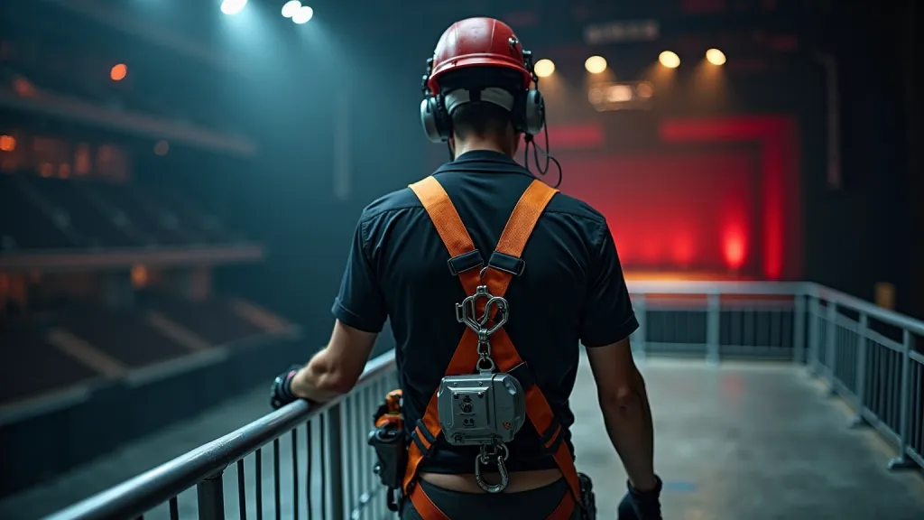 Circus Rigging Technician Portrait Arena Catwalk
