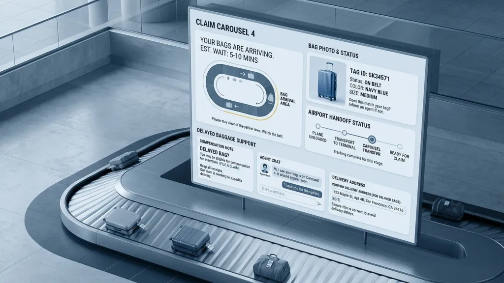 Airport Baggage Tracking Mobile App Claim Carousel