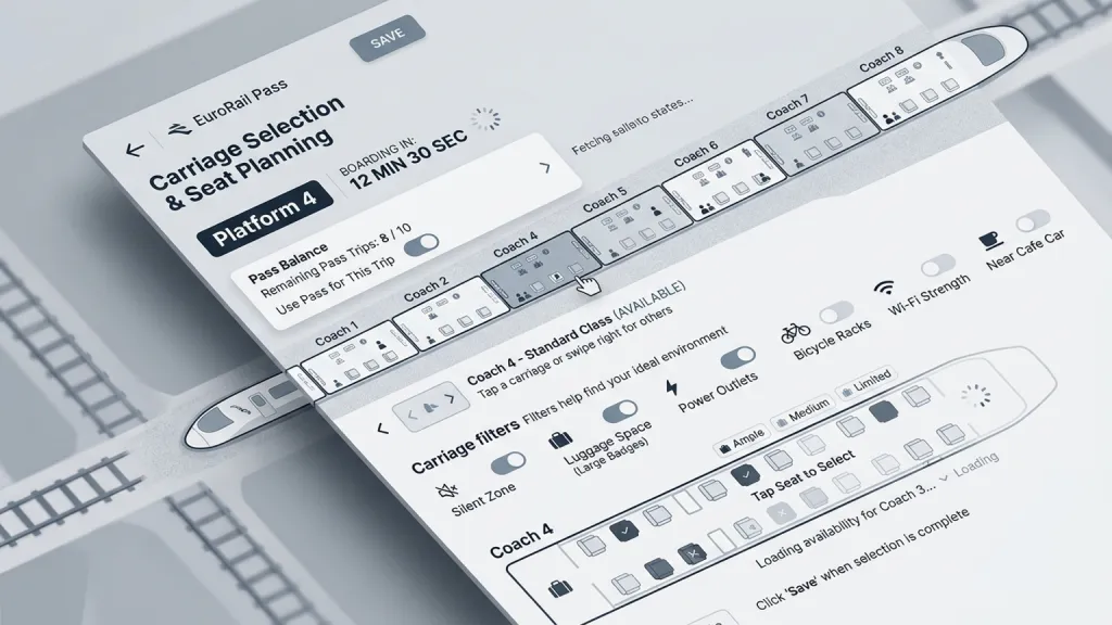 Intercity Rail Pass Manager Travel App Carriage Selector