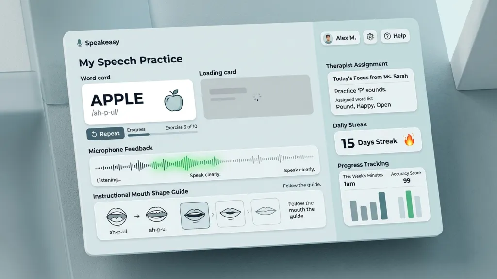 Speech Therapy Practice Education App Pronunciation Coach
