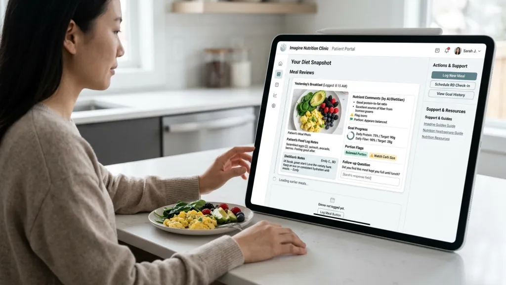 Nutrition Clinic Meal Review Patient Portal Diet Snapshot