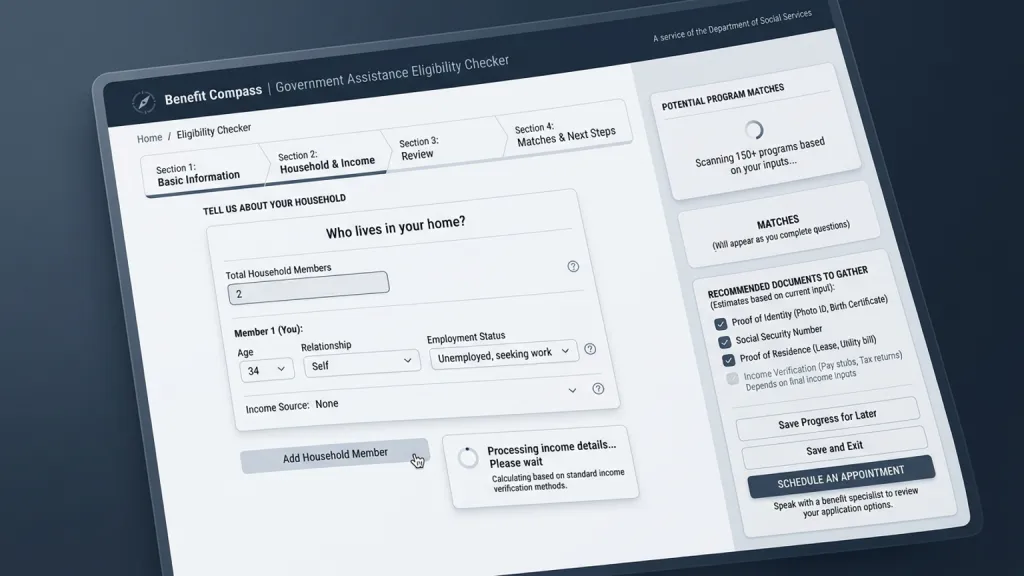 Benefits Eligibility Checker Government Service Benefit Estimator