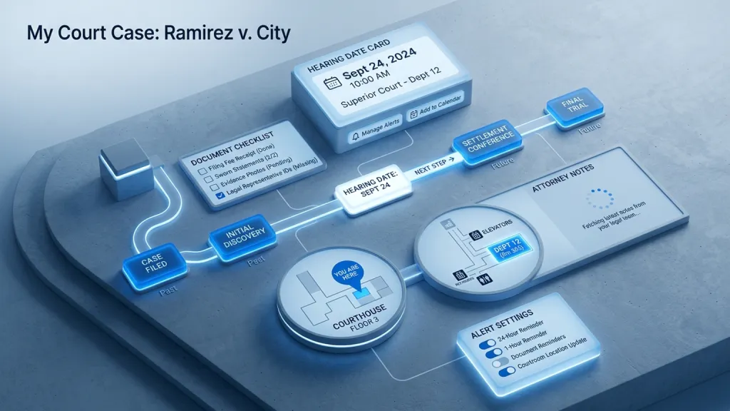 Court Date Reminder Legal Aid App Case Timeline