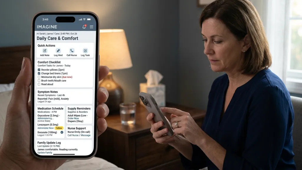 Home Hospice Caregiver Mobile App Comfort Checklist