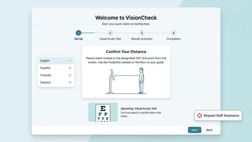 Vision Test Kiosk Clinic App Acuity Chart