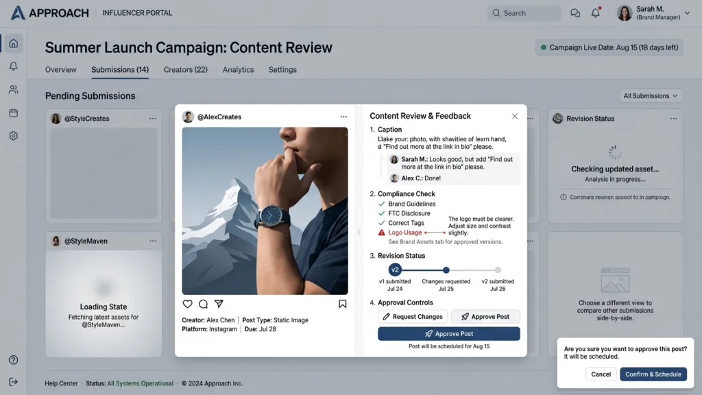 Influencer Campaign Approval Brand Portal Content Review