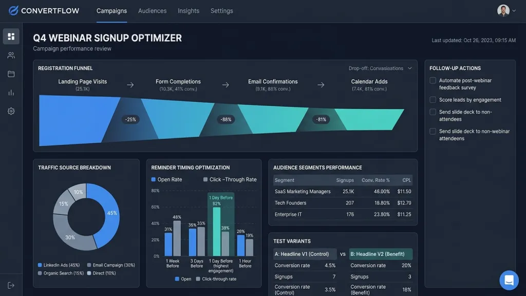 Webinar Registration Optimizer Marketing App Conversion Funnel