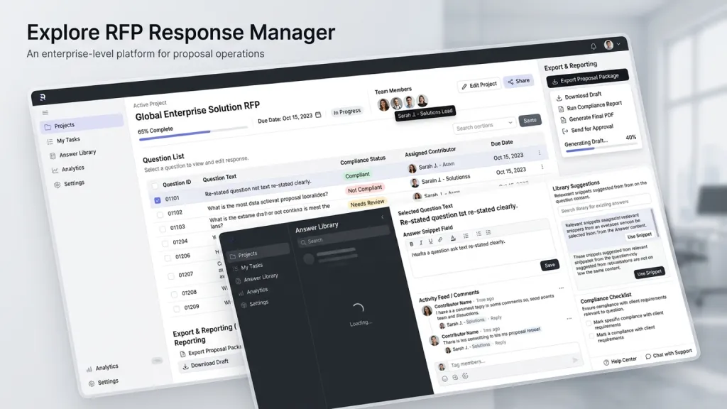 RFP Response Manager Sales Platform Answer Library