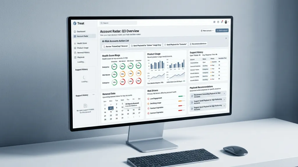 Customer Success Health Score CRM Dashboard Account Radar