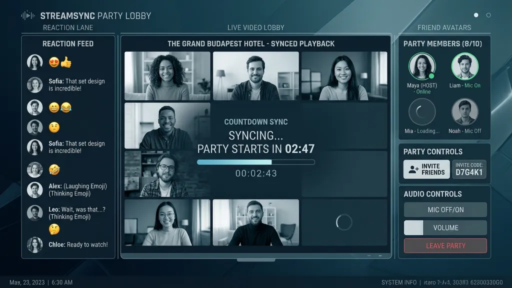 Streaming Watch Party Smart TV App Synchronized Lobby