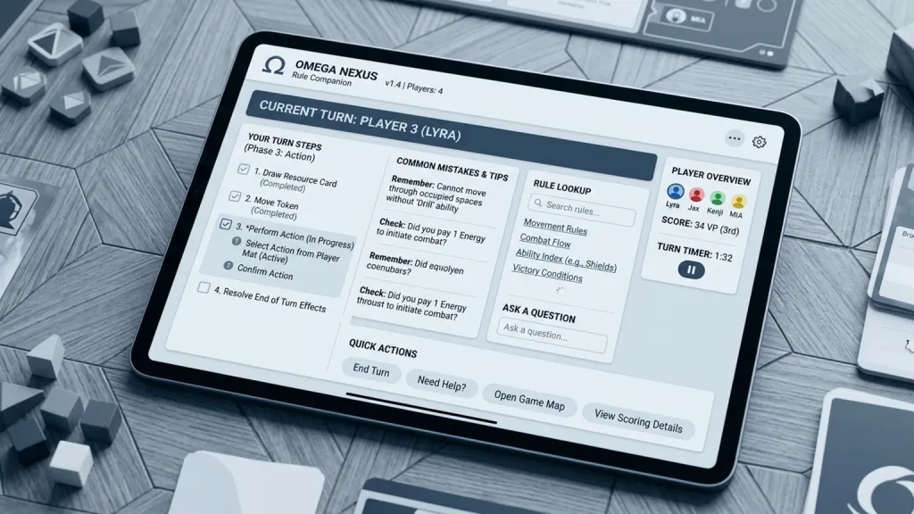 Board Game Rules Companion Tablet App Turn Helper