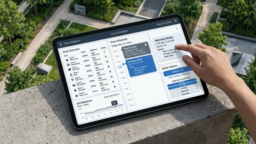 Landscape Irrigation Controller IoT App Zone Scheduler