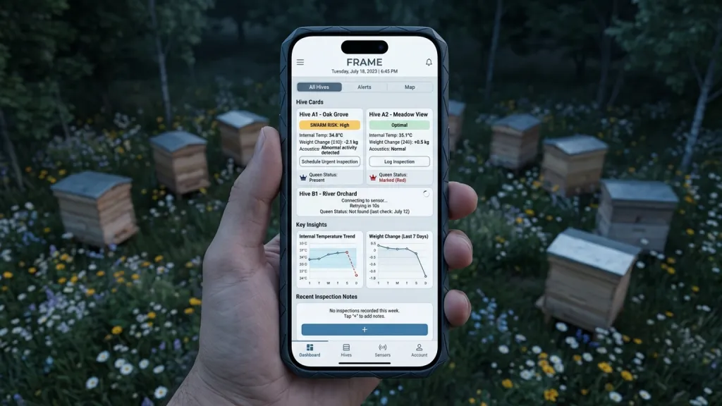 Beekeeping Hive Monitor Mobile Dashboard Colony Health
