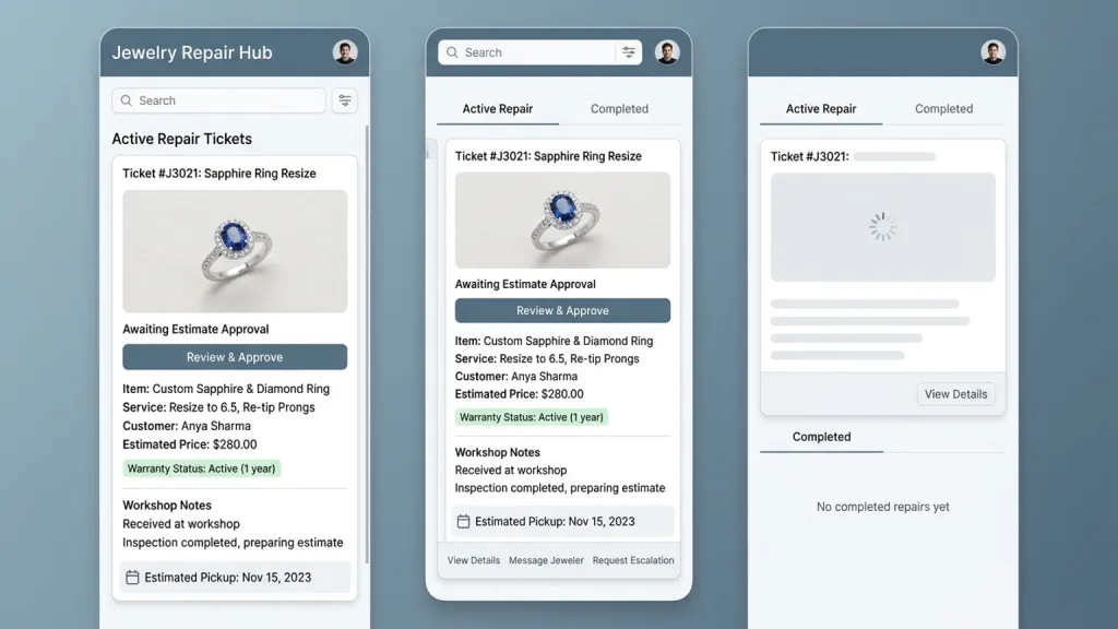 Jewelry Repair Tracking Service App Repair Ticket