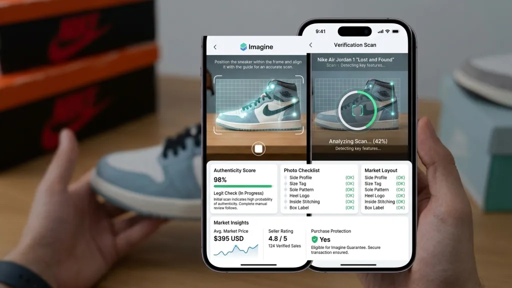 Sneaker Authentication Marketplace Mobile App Verification Scan