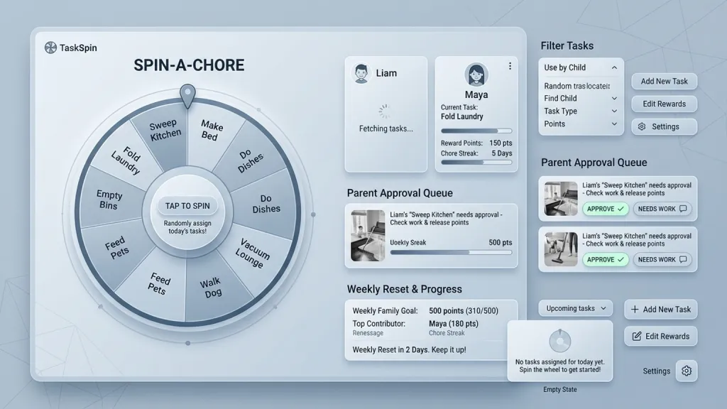 Family Chore Rewards Household App Task Wheel