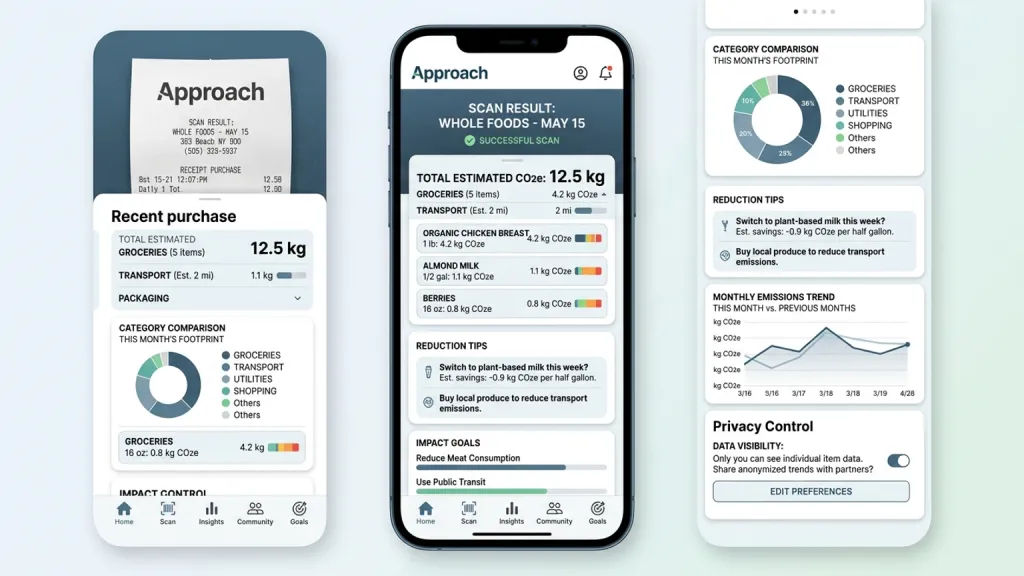 Carbon Footprint Receipt Scanner Sustainability App Impact Receipt