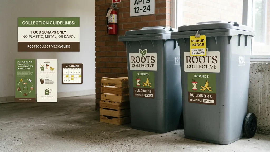 Urban Compost Pickup Service Branding Bin Sticker Kit