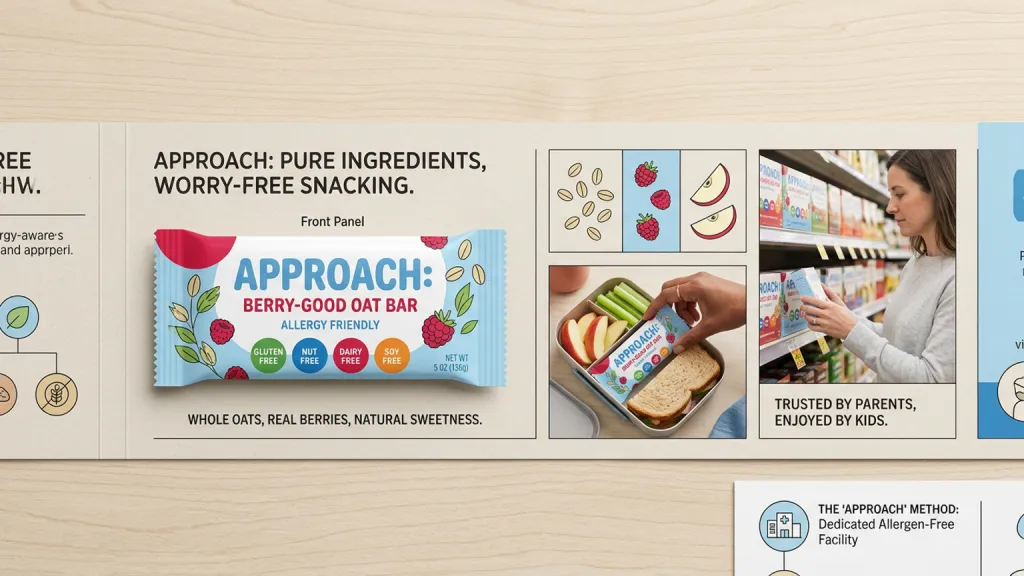 Allergy Friendly Snack Bar CPG Branding Ingredient Story Panel