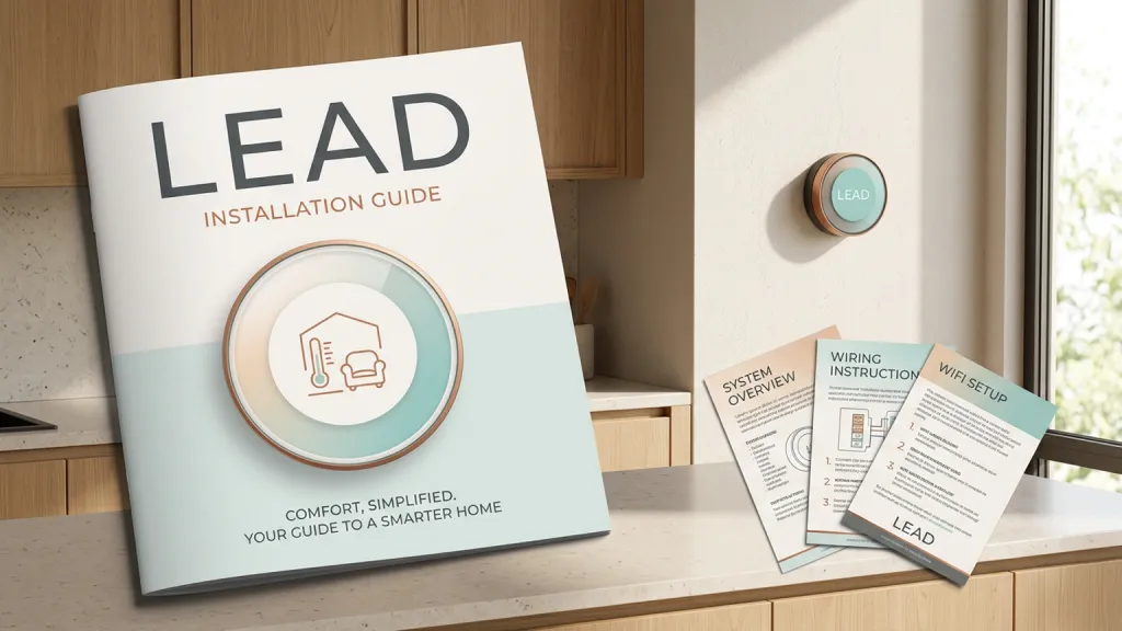 Smart Home Thermostat Device Branding Installation Guide Cover