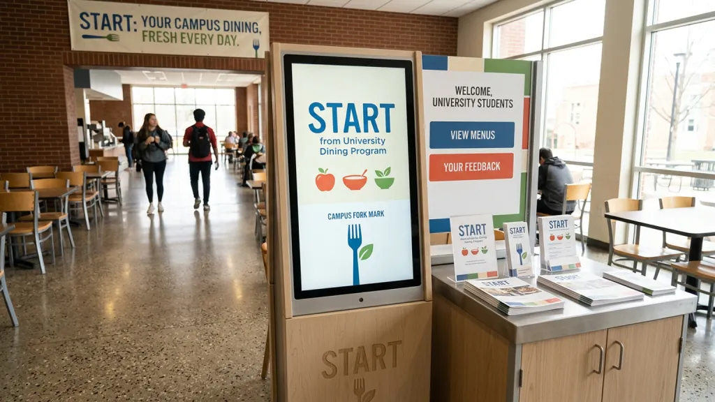 University Dining Program Campus Branding Display Kiosk Screen