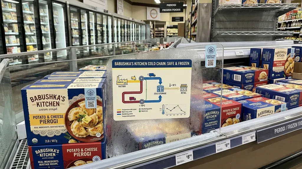 Frozen Pierogi Brand Grocery Branding Cold Chain Sticker Map