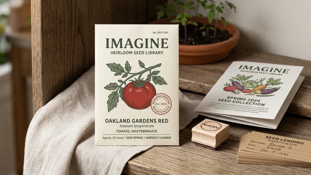 Heirloom Seed Library Community Branding Seed Packet Front