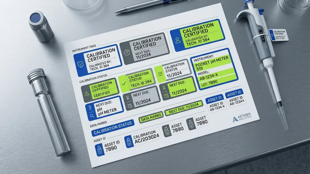 Precision Lab Instrument Scientific Branding Calibration Label Sheet