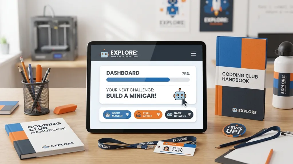 After School Coding Club Education Branding Learning Dashboard Header