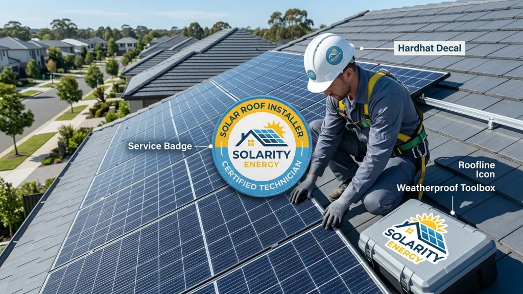 Solar Roof Installer Service Branding On-Site Service Badge