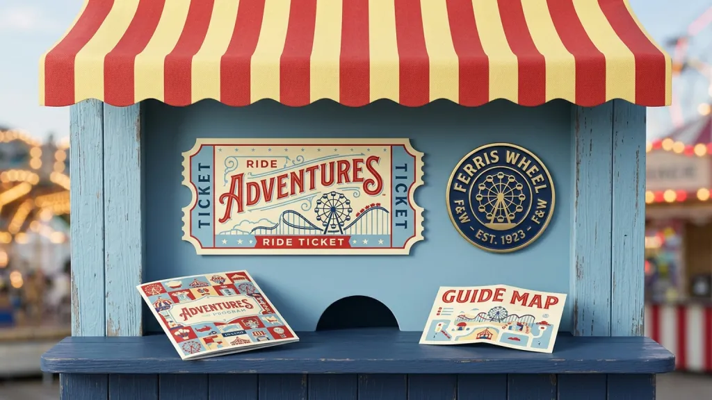 Carnival Ride Park Entertainment Branding Ticket Booth Awning