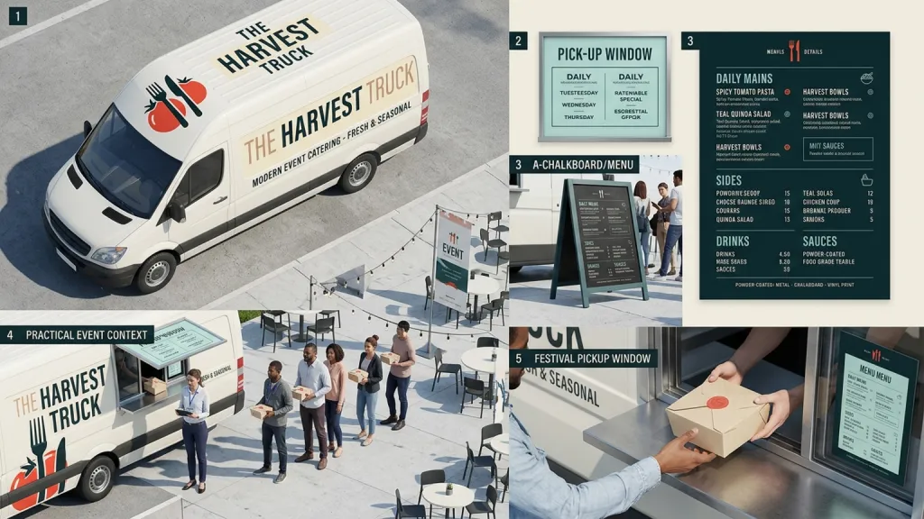 Mobile Catering Truck Food Service Branding Catering Van Menu