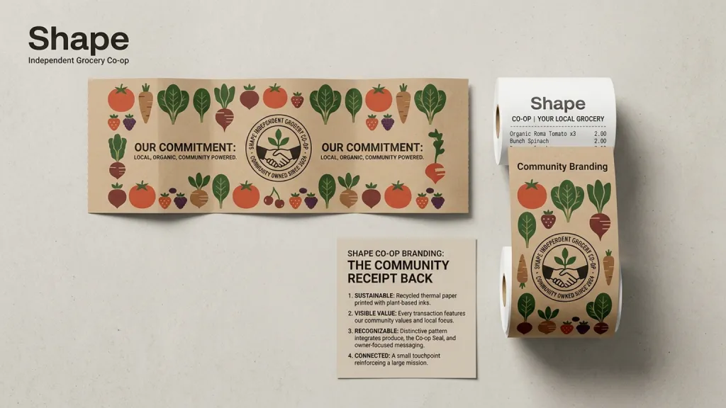 Independent Grocery Co-op Community Branding Community Receipt Back