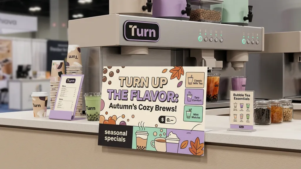 Bubble Tea Machine Maker Equipment Branding Seasonal Shelf Talker
