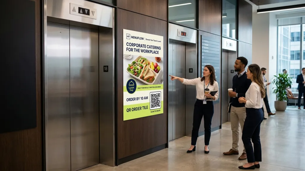 Corporate Catering Platform B2B Branding Office Elevator Poster