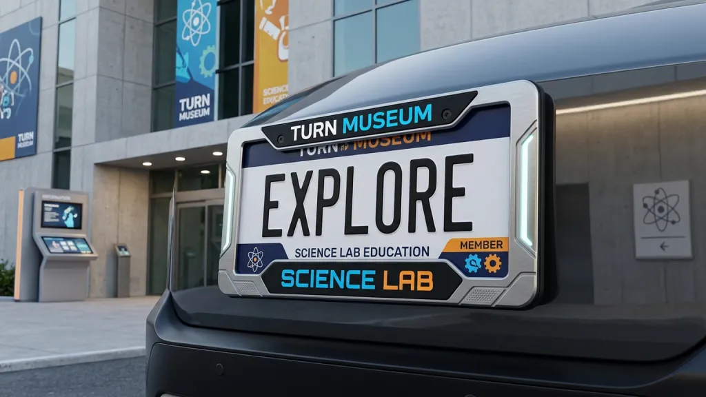Museum Science Lab Education Branding License Plate Frame