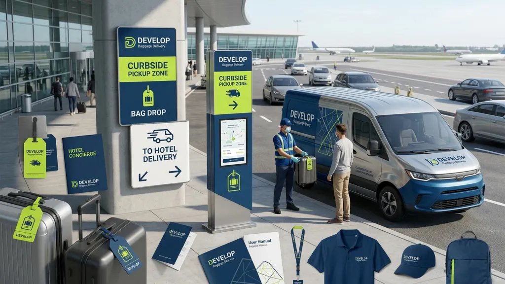 Baggage Delivery Service Travel Branding Route Marker System