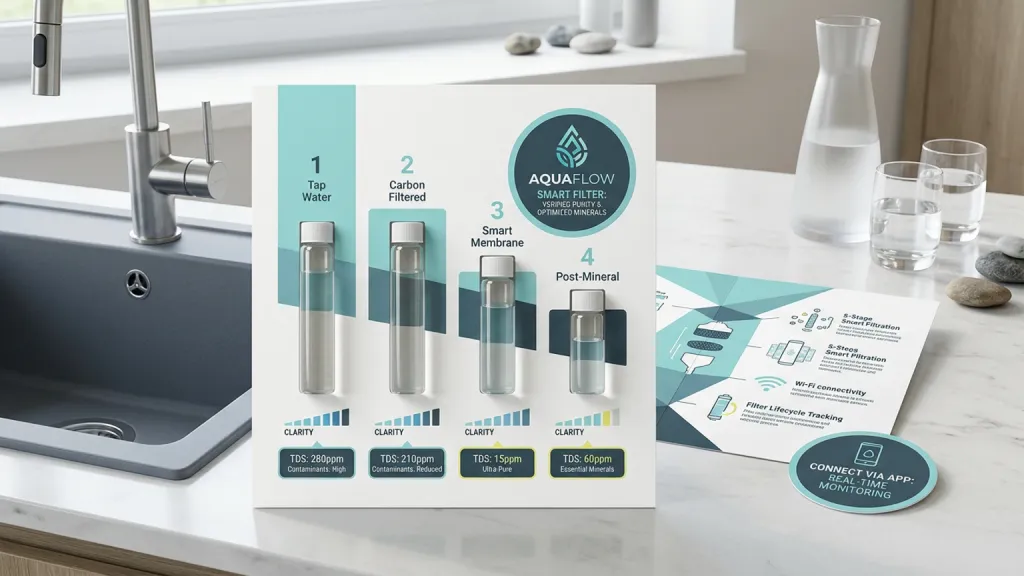 Smart Water Filter Home Product Branding Sampler Flight Card