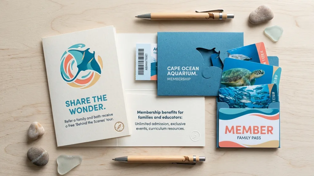 Aquarium Membership Program Cultural Branding Member Referral Card