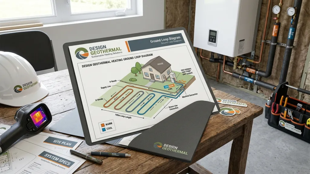 Geothermal Heating Installer Service Branding Ground Loop Diagram
