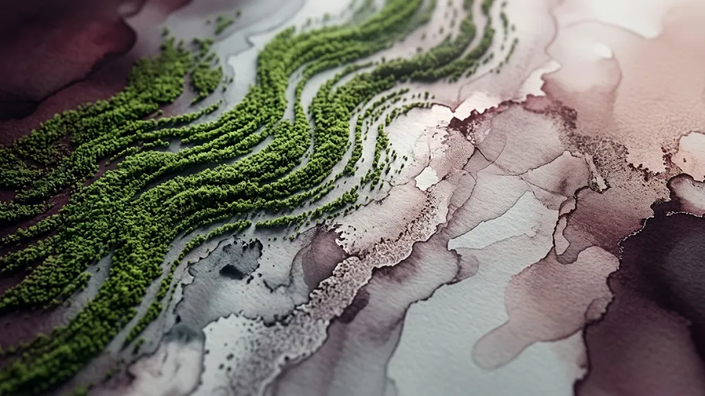 Verdant Ripple Abstract Wallpaper Rising Moss Pixels