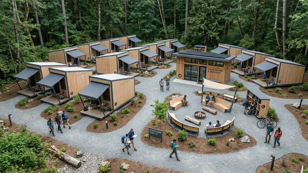 Science Camp Sleeping Pods Outdoor Education Architecture Pod Cluster Layout