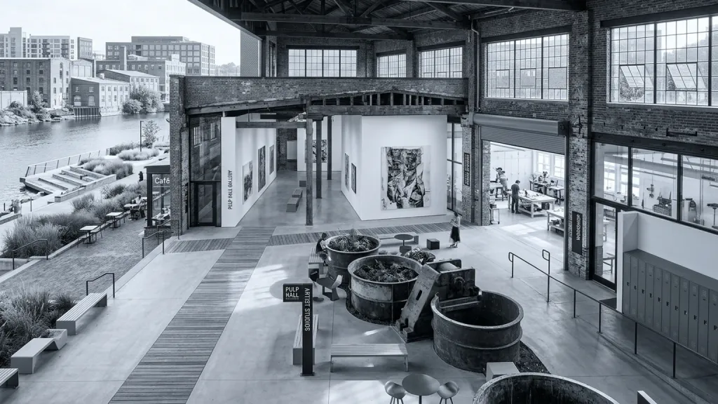 Paper Mill Art Center Adaptive Culture Architecture Pulp Hall Conversion