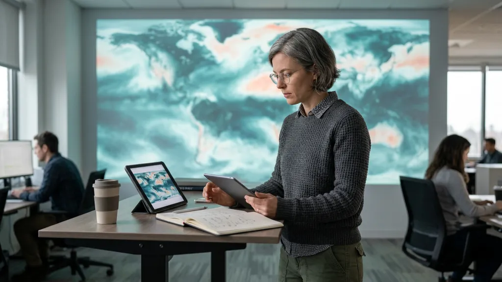 Climate Data Modeler Portrait Projection Wall